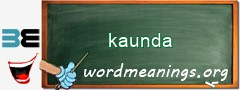 WordMeaning blackboard for kaunda